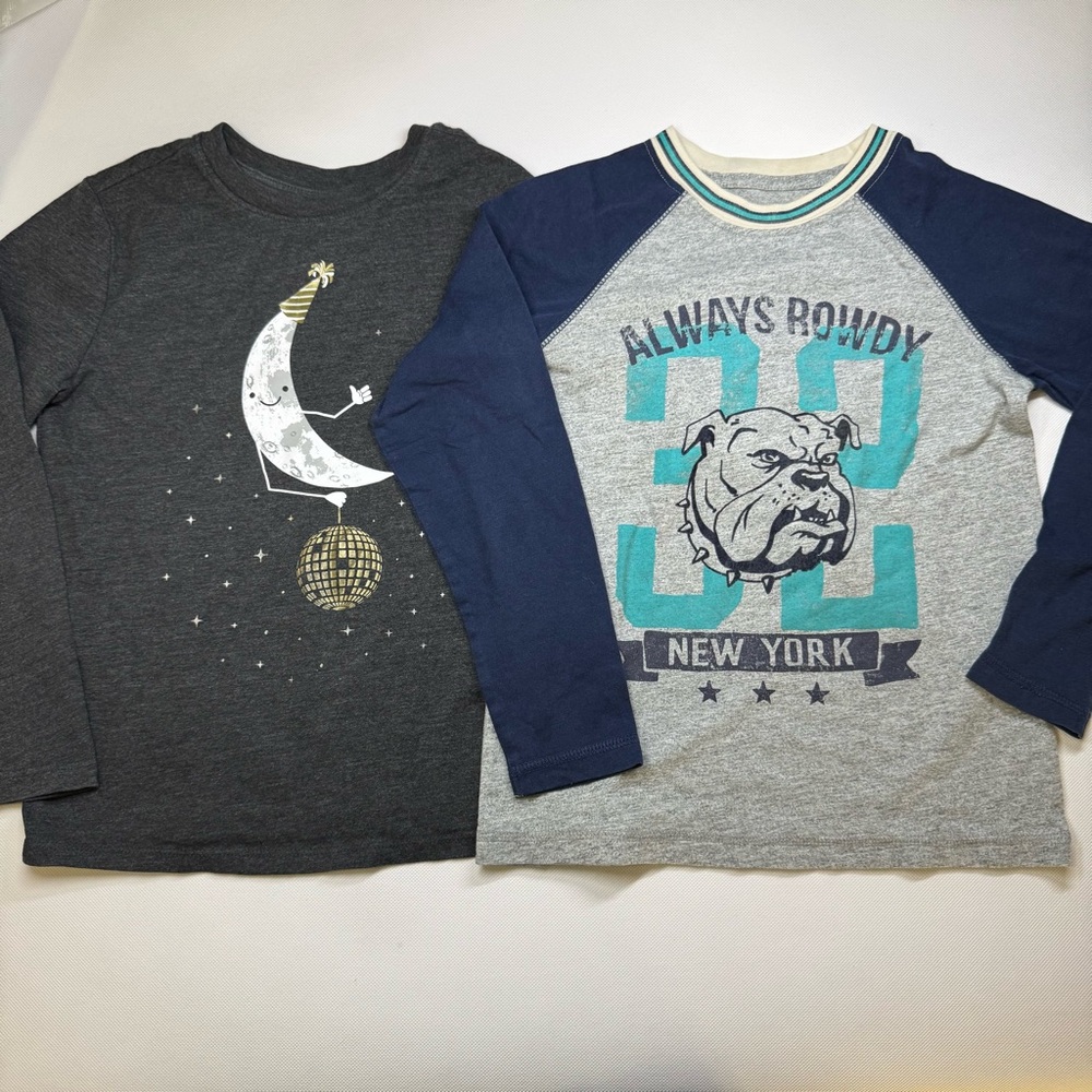 Gap Kids Cat & Jack T-shirts Boys Size Small 6-7 LongSleeve Lot of 2